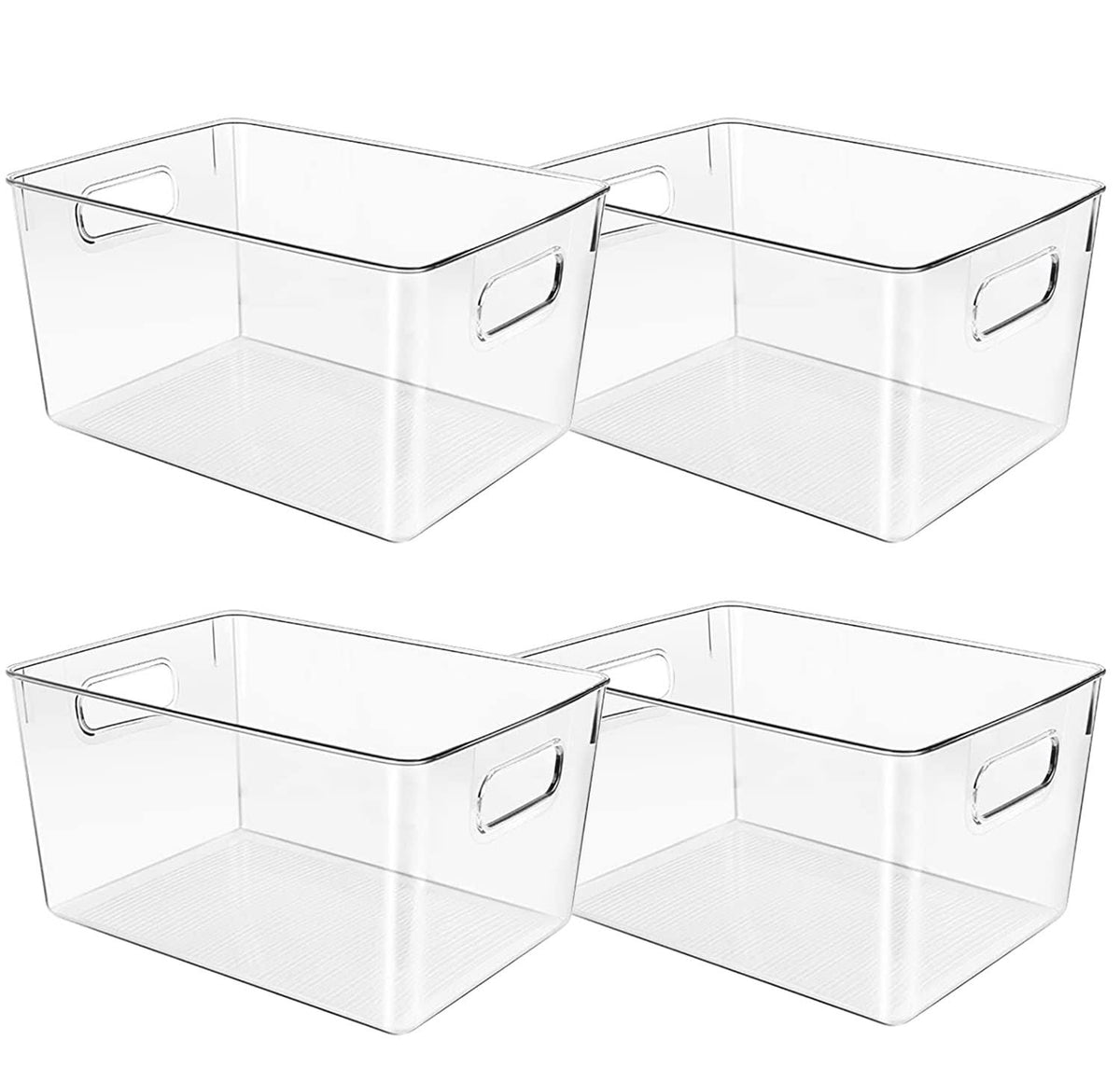 Control Kitchen Clear Plastic Storage Bins, Perfect for Kitchen Organization or Pantry Organization and Storage, Clear Storage Containers for