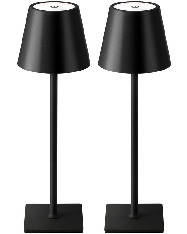 KDG 2 Pack Cordless Table Lamp,Portable LED Desk Lamp, 5000mAh Battery Operated, 3 Color Stepless Dimming Up, for Restaurant/Bed