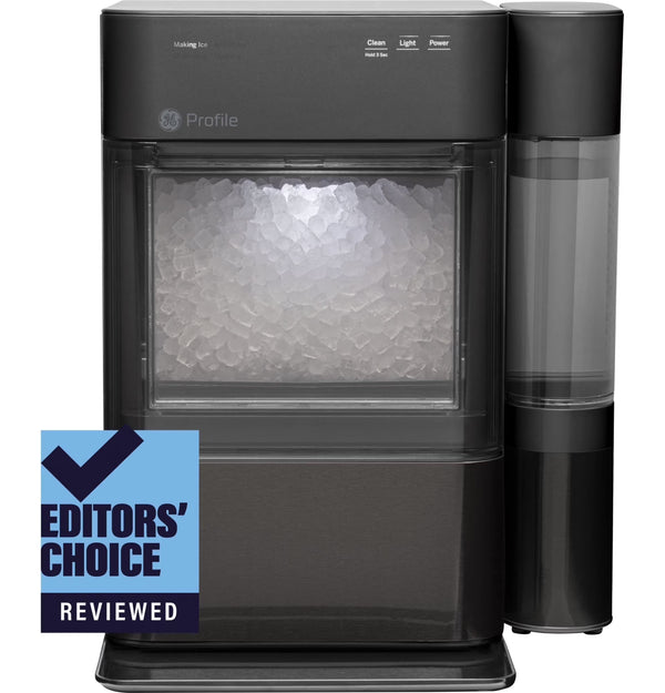 GE Appliances 38 lb Capacity Built - in Ice Maker, Black Stainless Steel