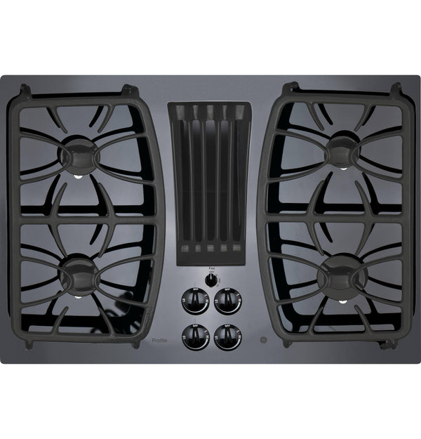 GE Appliances PGP9830DRBB Profile Built-In Gas Downdraft Cooktop - Black 30"